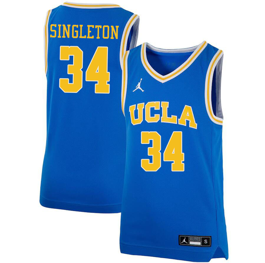 Jordan Brand Men #34 David Singleton UCLA Bruins College Jerseys Sale-Blue - Click Image to Close